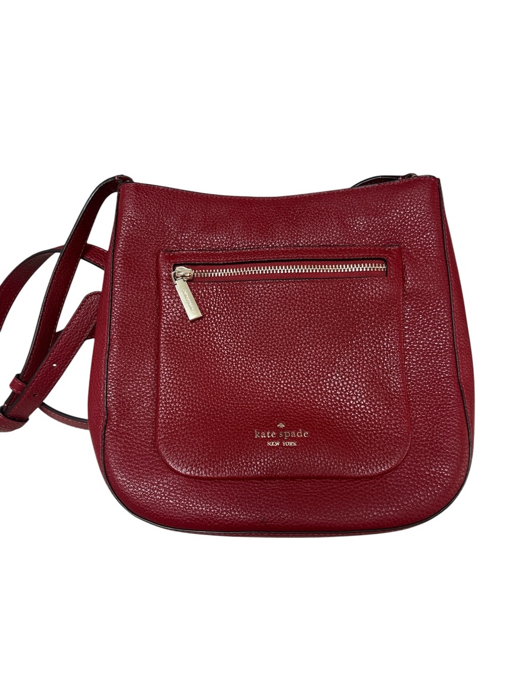 kate spade Leila Pebbled Leather Crossbody Bag in Deep Red